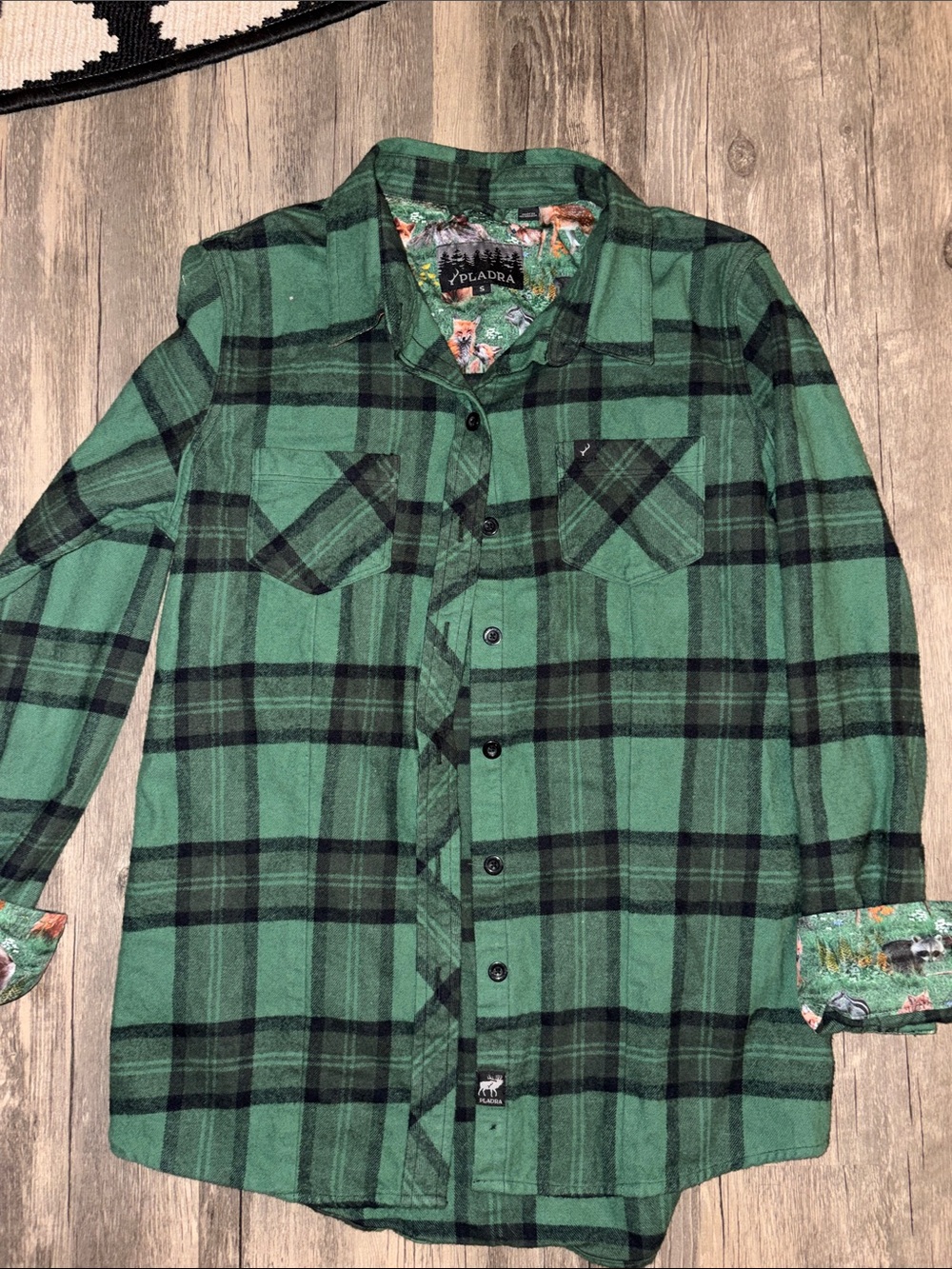 PLADRA Women's Every Day Flannel Shirt- Harbor Black small - Picture 4 of 9